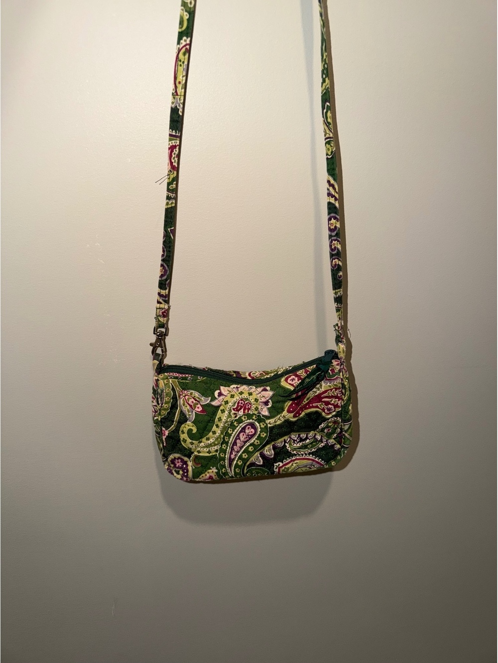 Vera Bradley Hope Garden Green Paisley Crossbody Bag Retired Print